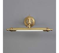 Luces para espejo de baño de latón, luz LED para imagen, luz frontal de espejo vintage con cabezal de lámpara giratorio, 3 temperaturas de color, luces de gabinete con espejo retro IP44 para restauran