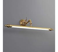 Luces para espejo de baño de latón, luz LED para imagen, luz frontal de espejo vintage con cabezal de lámpara giratorio, 3 temperaturas de color, luces de gabinete con espejo retro IP44 para restauran