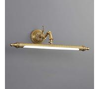 Luces para espejo de baño de latón, luz LED para imagen, luz frontal de espejo vintage con cabezal de lámpara giratorio, 3 temperaturas de color, luces de gabinete con espejo retro IP44 para restauran