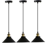 Luces Pared, Paquete 3 lámparas Colgantes Vintage Regulables Barra, lámpara Colgante Industrial Negra inalámbrica con Control Remoto LED y Funcionamiento a batería Restaurante o galería