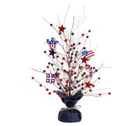 Luces patrióticas para árbol, árbol de abedul artificial iluminado para el Día de la Independencia, decoración con pilas USB, ilumina tus ce