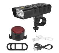 Luces potentes para bicicleta de 7000 lúmenes delanteras y traseras, 5 LED súper brillantes, recargables por USB, impermeables.