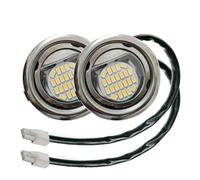 Luces Puck De Campana Extractora De 2 Pines, 12V, 24V, CA, CC, For Luz De Armario Con Orificio De 50mm, Empotrada Debajo Del Gabinete, Reemplaza 20W, Iluminación Uniforme(Warm White 3000K)