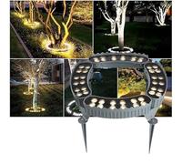 Luces Que Abrazan Árboles, Focos LED De Anillo Para Árboles De 220 V CA, Luces De Pilar Impermeables Para Exteriores IP65, Lámpara De Paisaje De Colores Para Jardín Y Patio(B-warm White,4PCS(48W))