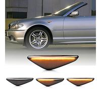 Luces repetidoras de indicador lateral LED dinámicas para 2004 2005 2006 BMW Serie 3 E46 Coupe Convertible LCI Frontal ámbar secuencial adicional Luz indicadora de giro Lente de humo