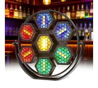 Luces retro hexagonales, COB RGB de 350 W, luces LED de 7 cabezales con control activado por sonido DMX, efecto colorido mezclado de fondo, for DJ, fiesta, discoteca, espectáculo, boda, iglesia