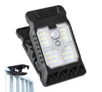 Luces solares al aire libre - Clip de 300 lm en las luces del sensor de movimiento | Iluminación de seguridad compacta, acento de jardín decorativo para cerca, patio, porche, patio, árbol, baúl, ba