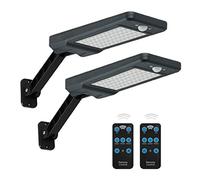 Luces solares al aire libre,Super brillante 900Lumen,60LED farolas solares exterior potente de 4400mAh,Ángulo ajustable luz de inundación de seguridad con sensor de movimiento para patio (2PACK)