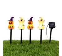 Luces solares de calabaza para Halloween, 8 modos, impermeables, decoración | Luces solares de calabaza de PVC grueso IP65, encendido automático, 8 modos de luz para decoración de fiesta de jardín al