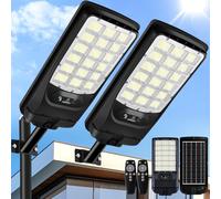 Luces solares de calle para exteriores, 21000 lm, 6500 K, sensor de movimiento, luces solares, impermeables, del atardecer al amanecer, con control remoto comercial