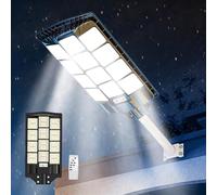 Luces solares de calle para exteriores, 30000 lm, 6500 K, luz de seguridad solar del atardecer al amanecer con sensor de movimiento y control remoto, IP67 impermeable para jardín, patio