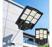 Luces solares de calle para exteriores, 30000 lm, 6500 K, luz solar de seguridad del atardecer al amanecer con sensor de movimiento y control remoto, IP67 impermeable para jardín, patio