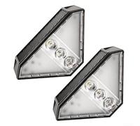 Luces solares de escalera al aire libre IP65 LED iluminación de escalones para pasarela, terraza, balcón, 3000 K, brillo suave, 2 unidades (luz blanca)