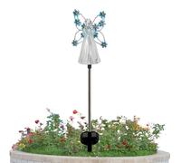 Luces solares de estaca para jardín | 7 bombillas de luz LED, luces solares para jardín, decorativas para exteriores | Luces de ángel para cementerio, pasarela, regalo de simpatía