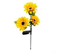 Luces solares de flores de tulipán con 3 cabezales, luces LED de estaca de jardín para iluminación de caminos y decoración al aire libre (B)