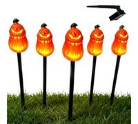 Luces Solares de Halloween para Senderos Calavera y Calabaza Brillantes | Luces Solares Automáticas Impermeables de Paisaje Para patio, jardín, césped