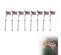 Luces solares de jardín con bandera estadounidense para caminos al aire libre, decoración de patio, luces de paisaje para jardín, eventos festivos, decoraciones patrióticas, inserción en el suelo (A-8