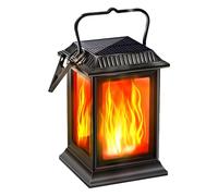 Luces solares de llama danza - Iluminación exterior solar con efecto llama realista - Bombillas de noche duraderas portátiles colgantes para jardín, camping, terraza trasera