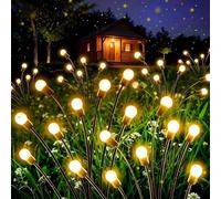 Luces Solares de Luciérnaga, 32 LED Luz Solar Exterior Jardin, 8 Modos & IP65 Impermeable Blanco Cálido Bolas Luces Solares Exterior Jardin para Patio, Aceras, Balcón, Decoración Nocturna
