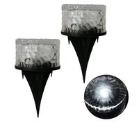 Luces solares de vidrio para suelo con patrón de cristal, lámparas de jardín al aire libre, luz decorativa para patio, camino, pasarela, cubierta, patio, IP65, impermeable, duradera, todo tipo de