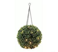 Luces solares decorativas en forma de bola, alimentadas para jardines, bodas, 20/25 cm, boj artificial, LED, balcón al aire libre (16 cm, blanco cálido)