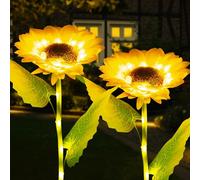 Luces solares Girasoles solares solares de jardín 2 modos decoración de jardín impermeable adorno solar al aire libre con luces LED, decoración de luces decorativas para césped, patio, patio, camino