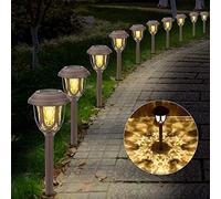 Luces Solares Jardín, 10 Pack IP65 LED Lamparas Solares Jardín, Energía Solar Luces Jardín Impermeable, Luz Solar de Exterior, Luz Solar de Césped, Luces de Decoración para Pasillo, Césped, Patio