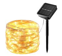Luces Solares LED Exterior Jardín,17M 150LED Guirnaldas Luces Exterior Solar, 8 Modos de Luz a Prueba de Agua Cadena de Luces LED Solares Jardín para Interior/Patio/Jardín/Árbol/Fiesta/Boda/Festivales