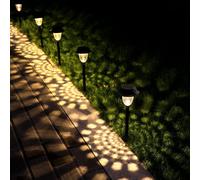 Luces Solares LED Exterior Jardin, AYCLIF Impermeable Farolas Solares Exterior, Luces Decorativas de Jardín, IP66, Iluminación de Senderos, Valla de Patio Patio Pasarela Porche Exterior (8 piezas)