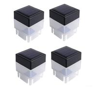 Luces solares LED para poste de 4 unidades para uso en jardín y patio al aire libre con material ABS resistente a la intemperie y capacidad de carga solar (luz blanca)