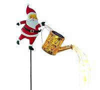 Luces solares navideñas de Papá Noel para tetera, Regadera De Papá Noel Con Energía Solar Con Luces En Cascada, Luz Decorativa Para Césped De Jardín, Decoraciones Vintage Impermeables Para Exteriores
