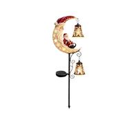 Luces solares Papá Noel para Exteriores con Farol LED y luz Lunar navideña | divertida decoración de patio con iluminación para senderos para Exteriores Terraza Césped Porche Patio