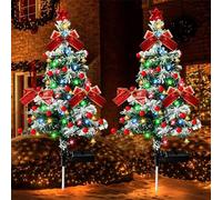Luces solares para árbol de Navidad, decoraciones navideñas, estacas de jardín impermeables al aire libre, con 100 luces LED C6, decoraciones navideñas alimentadas por energía solar para patio, césped