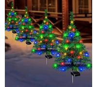 Luces solares para árbol de Navidad, decoraciones navideñas, estacas de jardín impermeables al aire libre, con 100 luces LED C6, decoraciones navideñas alimentadas por energía solar para patio, césped