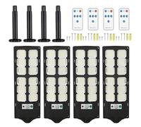 Luces Solares para Exterior - iluminación LED impermeable con sensor de movimiento | 4 Unidades 400W Luz de Seguridad para Aparcamiento - Para patio exterior, garaje, de entrada, granero, jardín, tras