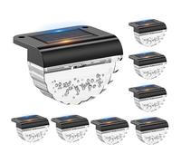 Luces solares para exteriores, 8 unidades, luz blanca cálida, lámpara solar para escaleras y vallas, resistente al agua, iluminación LED para patios y caminos