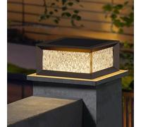 Luces solares para exteriores - Modernas linternas LED impermeables para cubierta, valla y paisaje - Iluminación de bolardo de pedestal cuadrado para porches y caminos