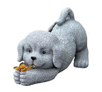 Luces solares para perros al aire libre, resina impermeable, encendido y apagado automático, escultura solar de mariposa, adornos de césped | para césped, patio, camino, porche delantero, patio