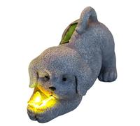 Luces solares para perros al aire libre, resina realista resistente a la intemperie, estatuas de jardín, luces solares para exteriores, para césped, patio, camino, porche delantero, patio trasero