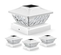 Luces solares para postes de 2 modos, luces solares brillantes para postes de valla al aire libre, impermeables, luces de poste para exteriores, luces solares para postes de 4 x 4, 4.5 x 4.5, 5 x 5