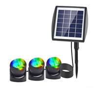 Luces subacuáticas alimentadas por energía solar RGB que cambian de color IP68 impermeables para estanques, fuentes, jardines con panel solar ajustable