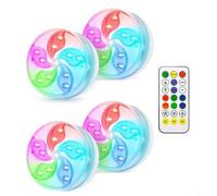 Luces subacuáticas IP68 para piscina con control remoto, 7 colores cambiantes, magnéticas, sumergibles, LED, para estanques, fuentes, ventosas, decoración para fiestas, bodas, paquete de 4