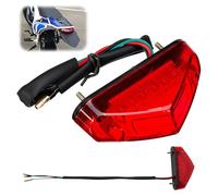 Luces trasera del freno 12V 15 LED para motocicleta, Luz de Matrícula, ATV, Dirt Bike y Scooters, 12V con Indicadores de Señal, Pantalla Roja Resistente al Agua y Anticorrosión, Fácil Instalación