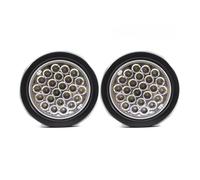 Luces Traseras 1 Juego 12V 24V 24 Luz Trasera LED Redonda Parada Freno Indicador Lateral Advertencia Reflector Camión Remolque Rojo Amarillo Luz Trasera(2Piece White)