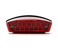 Luces traseras de moto Universal 12V 21 LED Motocicleta Luz de matrícula blanca Piloto trasero rojo Luz de freno Stop (Carcasa roja)