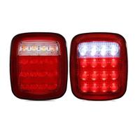 Luces Traseras Juego 2 Luces Traseras LED 16 LED Incluye Luz Freno Reversa Intermitentes Compatibilidad para Jeep para Wrangler YJ TJ Y CJ Piloto trasero(Red without Turn)
