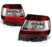 Luces traseras LED compatibles con Audi A4 B5 1994 1995 1996 1997 1998 1999 2000 Saloon GV-553 Juego completo de luces traseras para lado del conductor y del pasajero, juego completo rojo y blanco