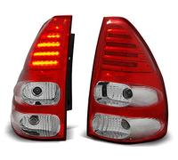 Luces traseras LED compatibles con Toyota Land Cruiser 120 2003 2004 2005 2006 2007 2008 2009 GV-978 Conjunto de luces traseras para montaje de rojo blanco