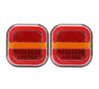 Luces traseras LED de 2 piezas, 12 y 24 V Impermeables de las luces del marcador de plástico brillante del remolque rojo para conducir, dirección, cola LED de frenado para camiones