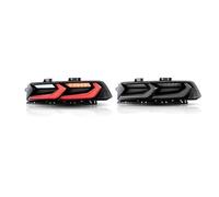 Luces traseras modificadas coche Luces Traseras Para Chevy Para Camaro 2014 2015 Lámpara Freno Trasero Intermitentes Rojos Dinámicos Inversos Luces Traseras Coche(2PCS Smoke)